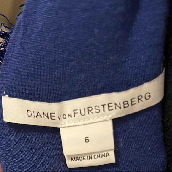 Diane Von Furstenberg DvF Zarita Cobalt Blue Lace Dress sz 6 - Picture 15 of 16